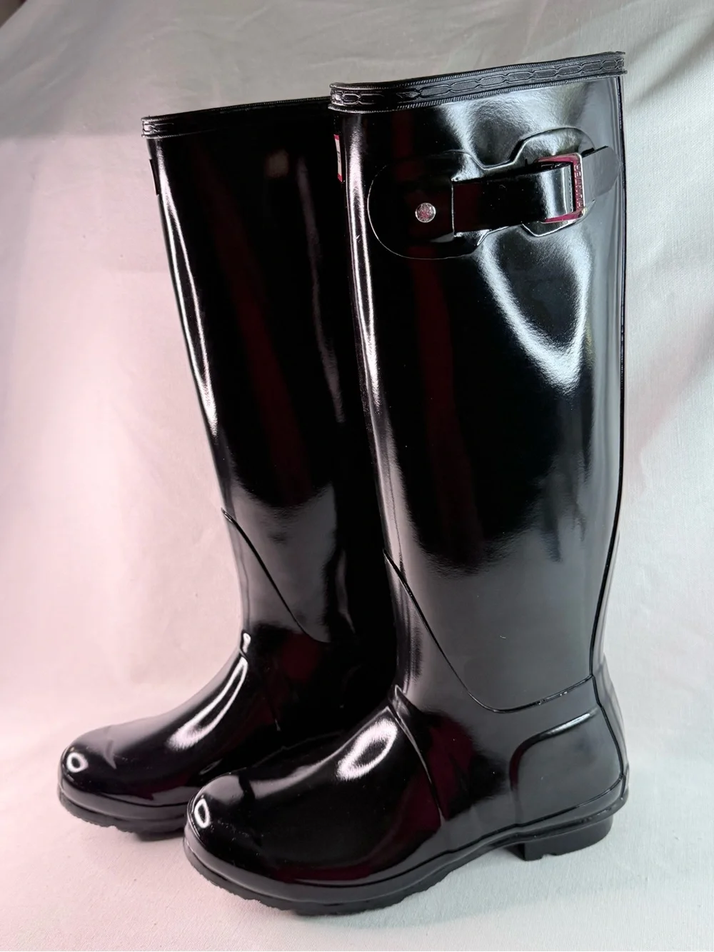 Original Hunter Women's Tall Gloss Rain Boots - Black Size 8